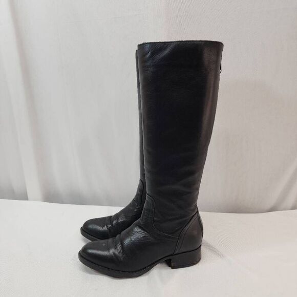 Steve Madden Size 6 M Womens Jasper Leather Almond Toe Knee High Riding Black Bo - Picture 5 of 9
